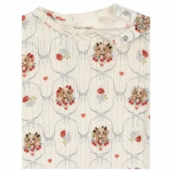 Combinaison Minnie Chiens Pointelle Coton Bio | Ecru