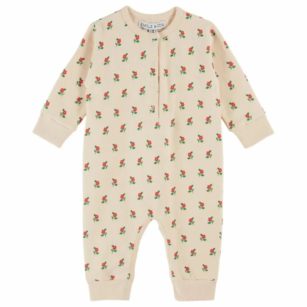 Combinaison Molleton Fleurie | Ecru