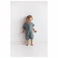 Combinaison Single Coton Bio | Bleu gris