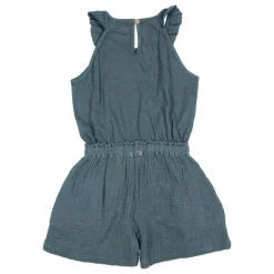 Combishort Unie Lin | Bleu canard