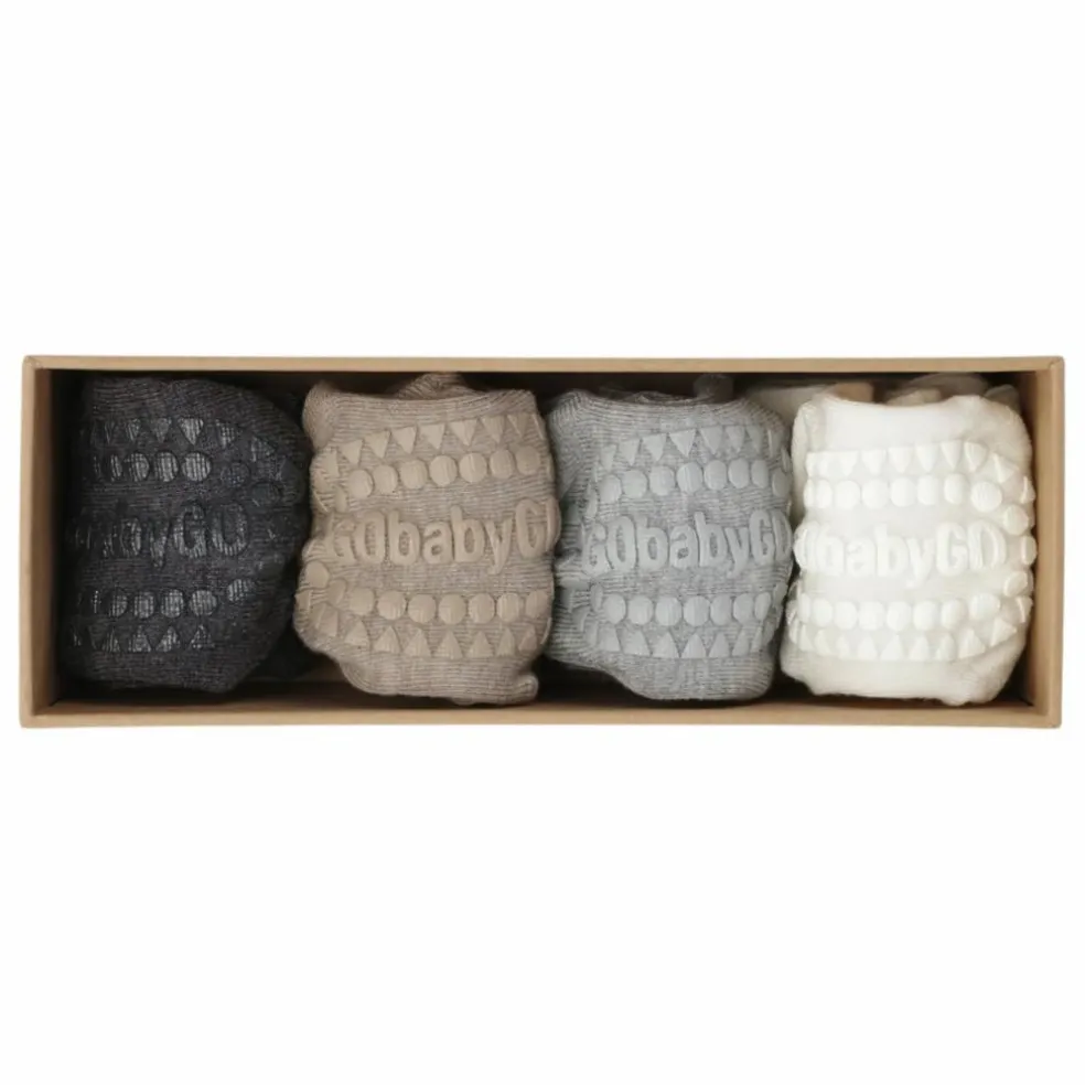 Combo Box 4 Chaussettes Antidérapantes Bamboo | Beige