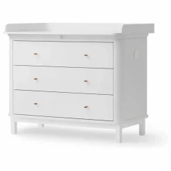Commode à langer Wood 3 tiroirs | Blanc