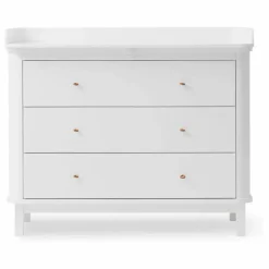Commode à langer Wood 3 tiroirs | Blanc