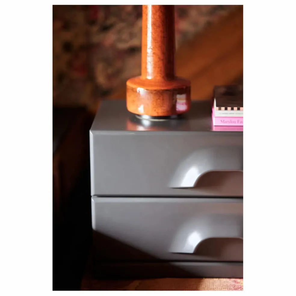 Commode 2 tiroirs | Charbon