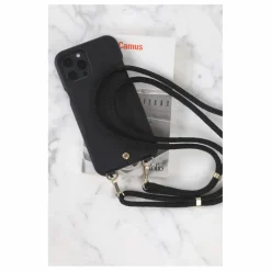 Coque Iphone Lou en cuir | Noir