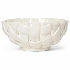 Corbeille en céramique Plait | Off-White