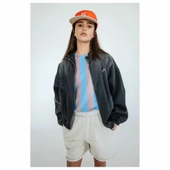 Coupe Vent Denim Coton Bio | Gris anthracite