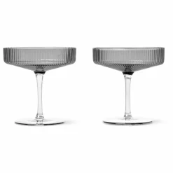 Coupes à champagne Ripple - Set de 2 | Gris