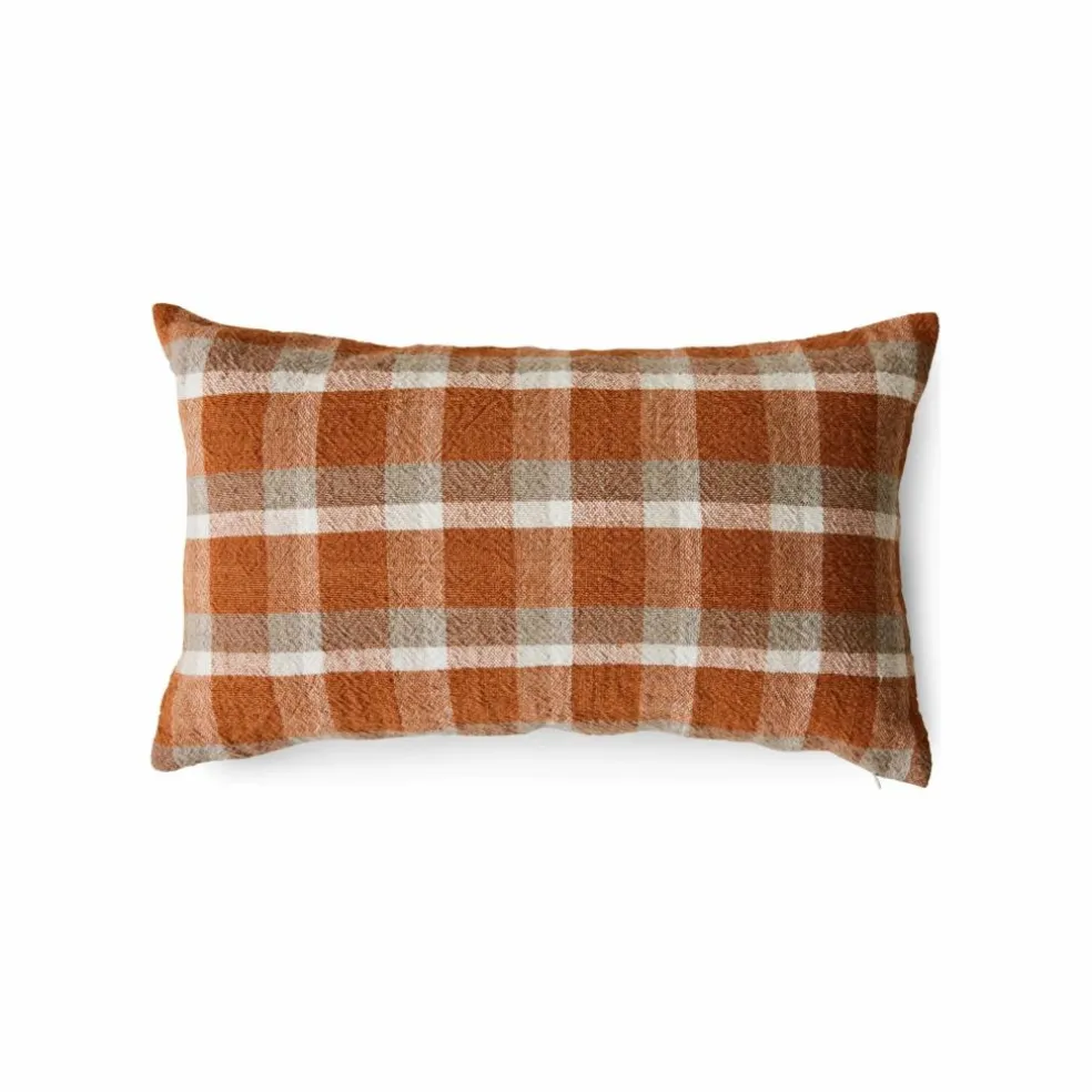 Coussin à carreaux | Orange