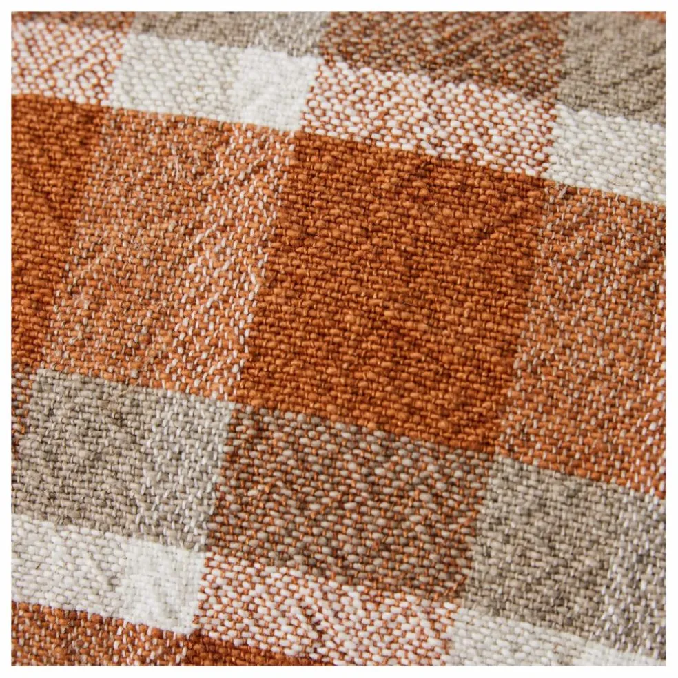 Coussin à carreaux | Orange