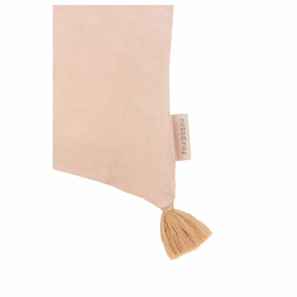 Coussin à pompons - Lin Français | Rose poudré