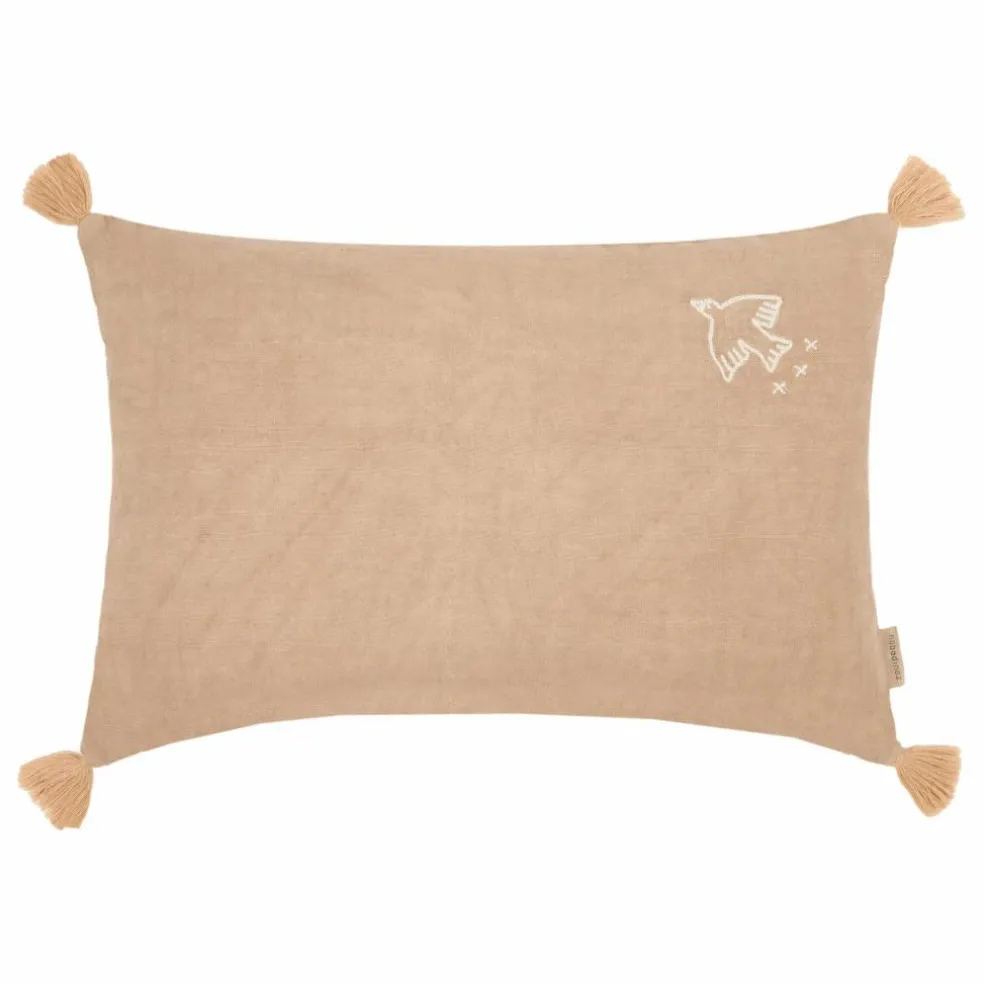 Coussin à pompons - Lin Français | Sésame