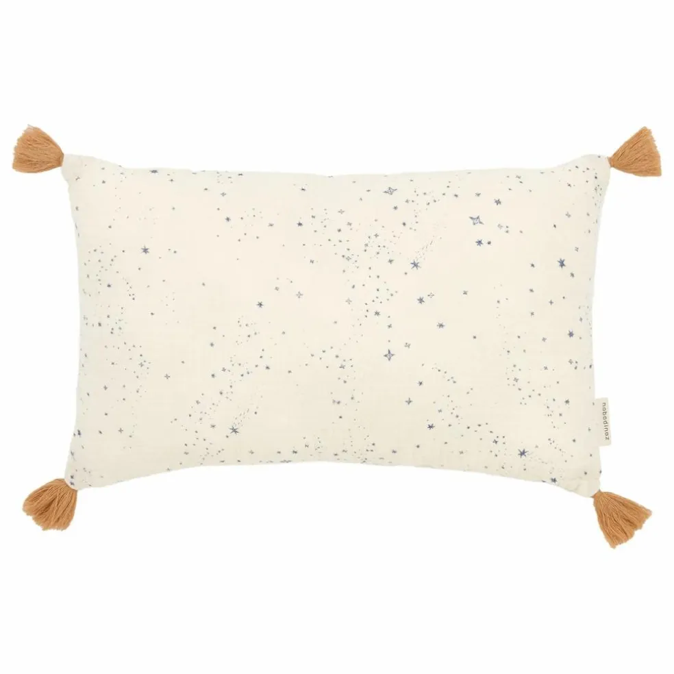 Coussin à pompons Wabi Sabi Milky Way | Bleu