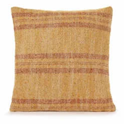 Coussin à rayures en lin | Ocre