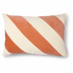 Coussin à rayures en velours