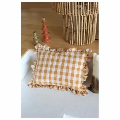 Coussin à volant | Jaune moutarde