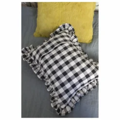 Coussin à volant | Noir
