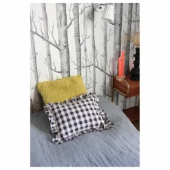 Coussin à volant | Noir