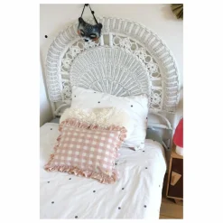 Coussin à volant | Rose pâle