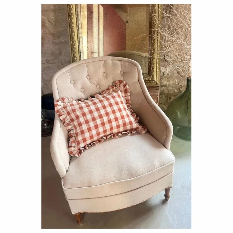 Coussin à volant | Terracotta