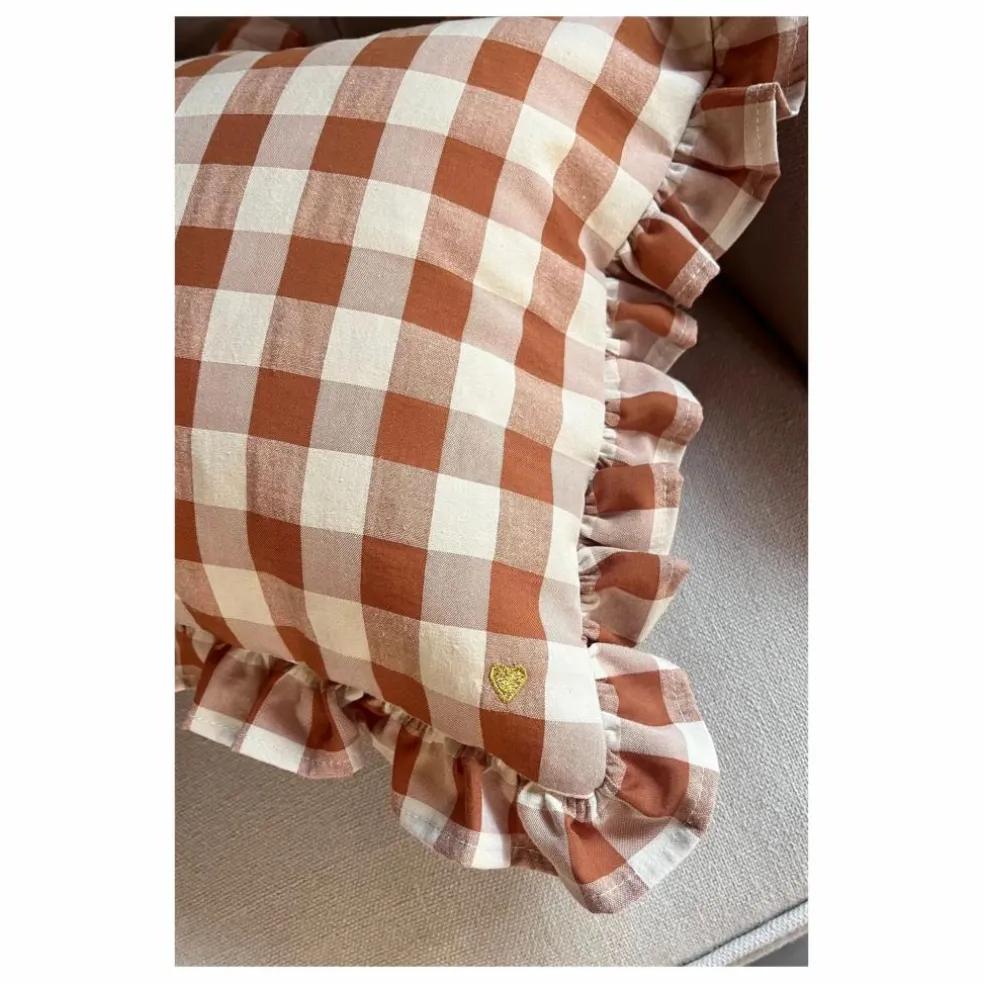 Coussin à volant | Terracotta