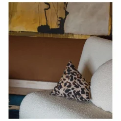 Coussin berlingot Divino en jacquard | Léopard
