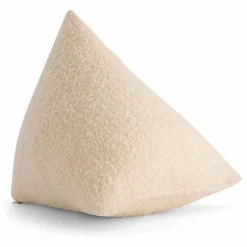 Coussin berlingot Divino en laine bouclette | Crème