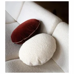 Coussin Bomboloni en laine bouclette | Crème