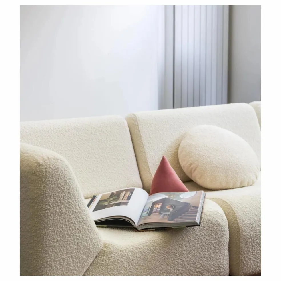 Coussin Bomboloni en laine bouclette | Crème