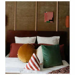 Coussin Bomboloni en velours | Jaune moutarde
