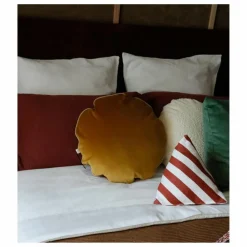 Coussin Bomboloni en velours | Jaune moutarde