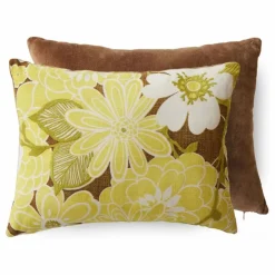 Coussin brodé Daisy | Vert anis