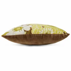 Coussin brodé Daisy | Vert anis