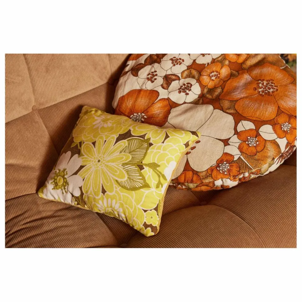 Coussin brodé Daisy | Vert anis