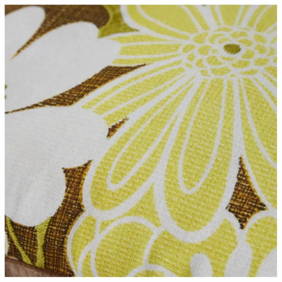 Coussin brodé Daisy | Vert anis