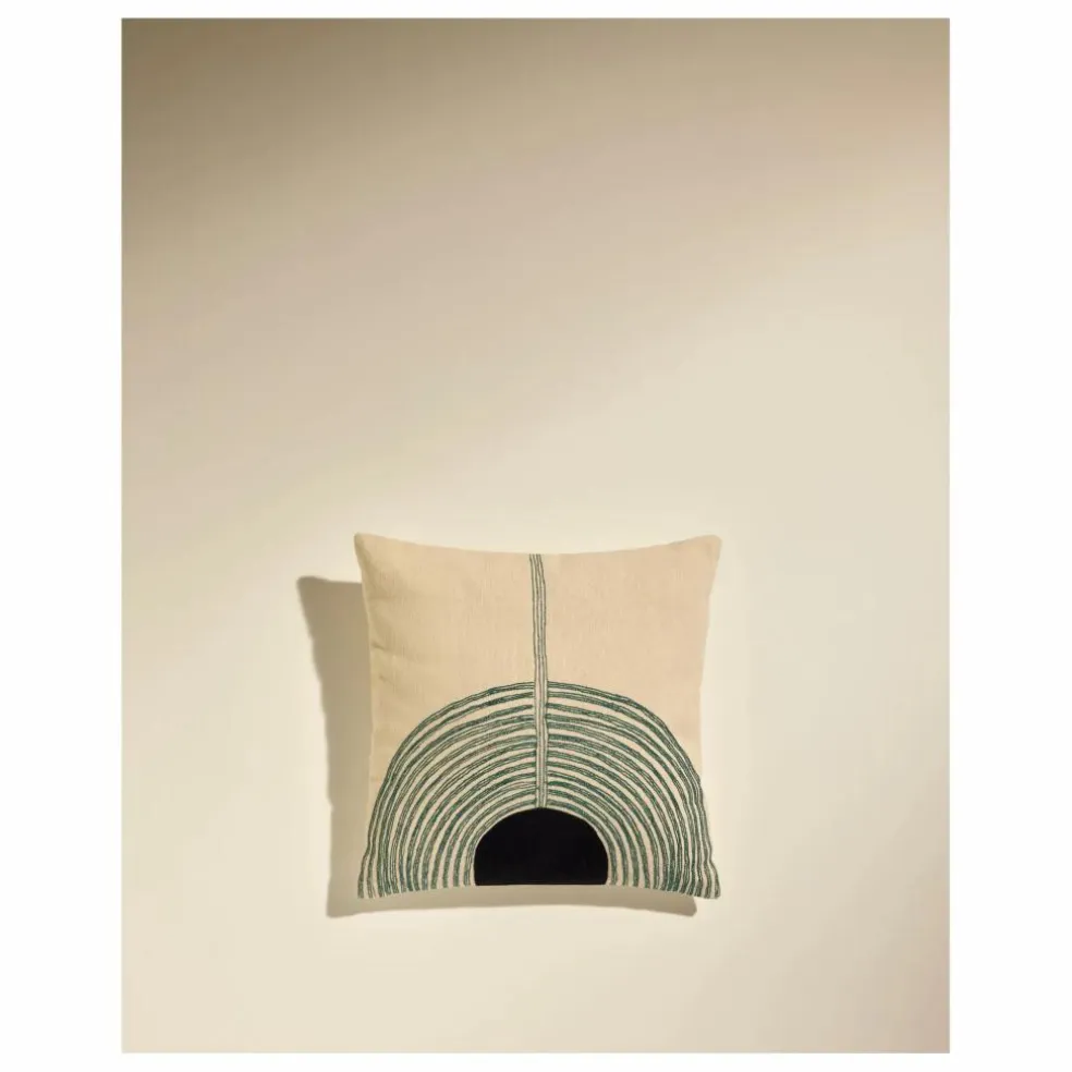 Coussin brodé Mirage | Bleu Sarah