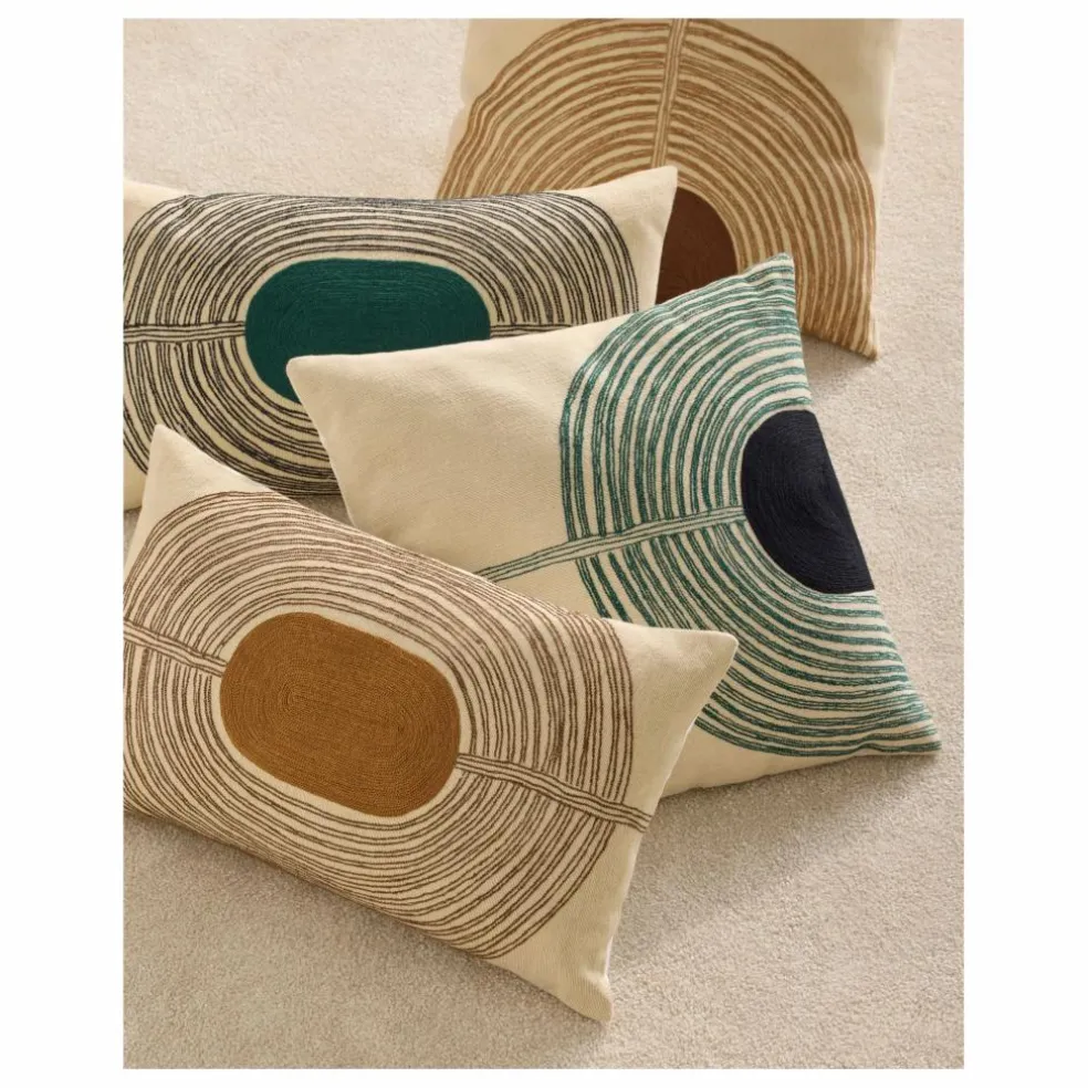 Coussin brodé Mirage | Bleu Sarah