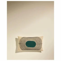 Coussin brodé Mirage | Bleu Sarah