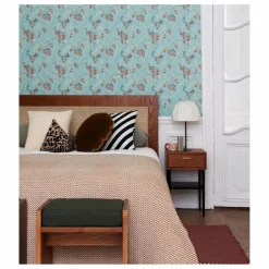 Coussin carré Carino en jacquard à rayures | Vert foncé