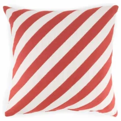 Coussin carré Carino en jacquard à rayures | Brique