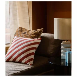 Coussin carré Carino en jacquard à rayures | Brique
