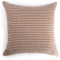 Coussin carré Carino en tissu rayé | Marron