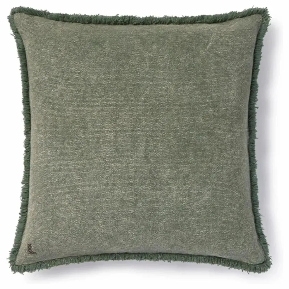 Coussin carré Stonewashed | Vert foncé