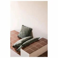 Coussin carré Stonewashed | Vert foncé