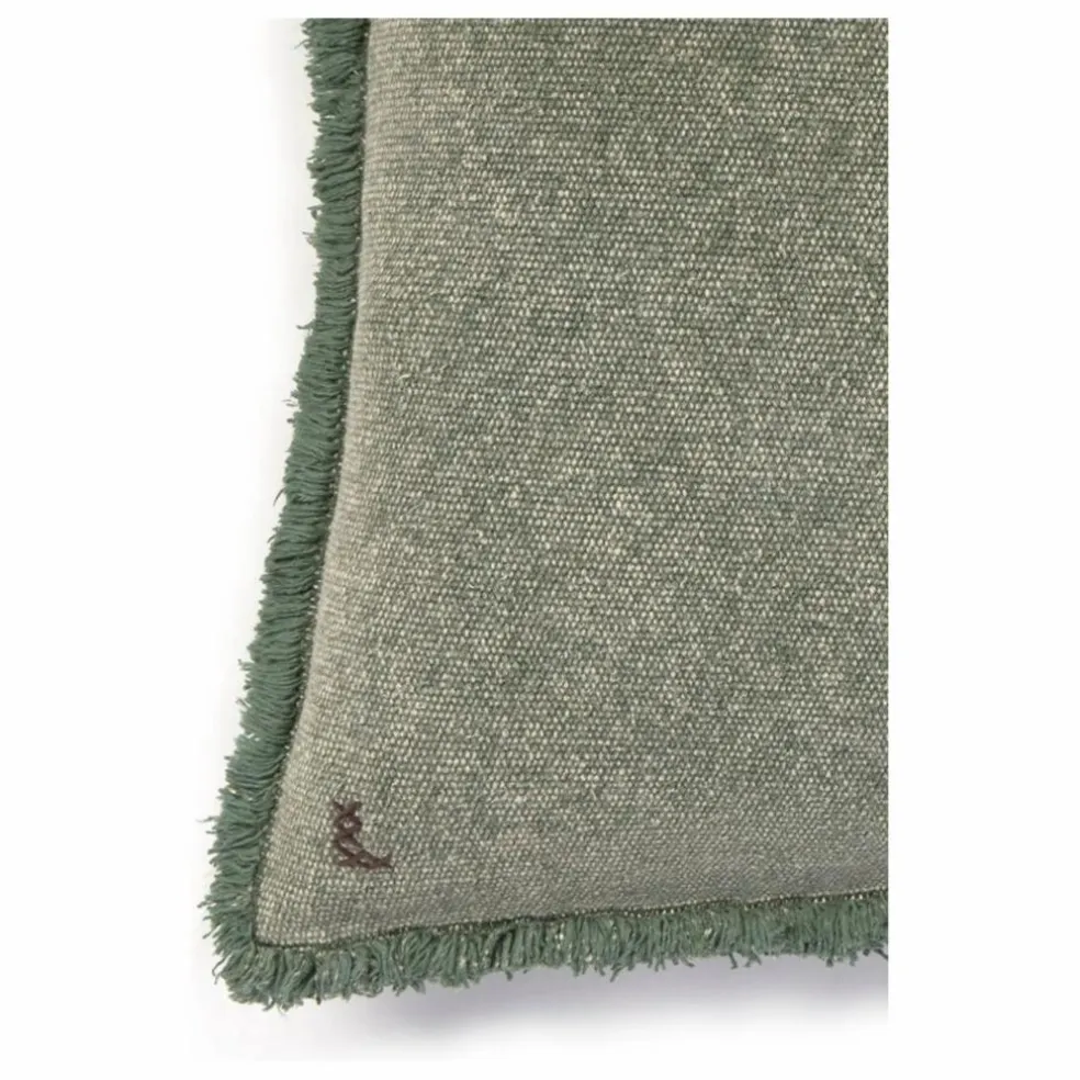 Coussin carré Stonewashed | Vert foncé