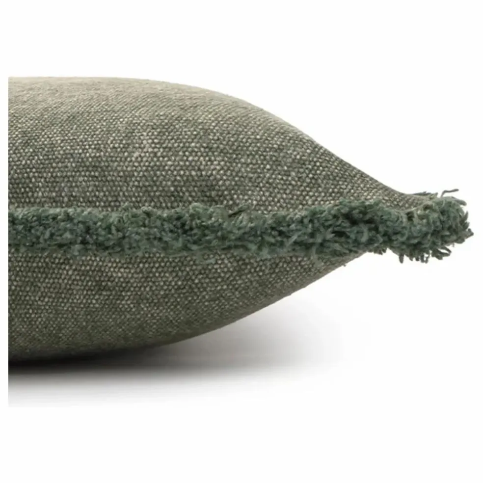 Coussin carré Stonewashed | Vert foncé