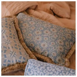 Coussin cylindrique Maya | Bleu Glacier