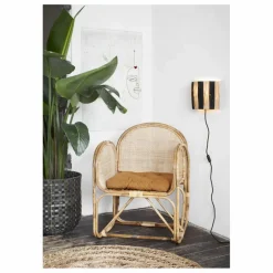 Coussin d'assise rayé | Caramel