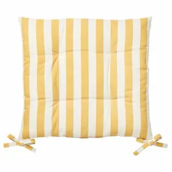 Coussin de chaise Franca en coton | Jaune tournesol