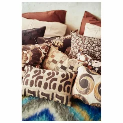 Coussin en laine et soie | Marron